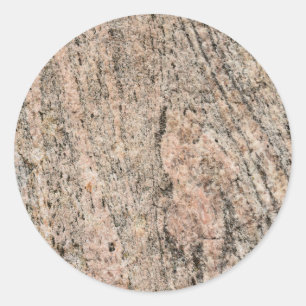 Pink and Black Granite Sediment Print Classic Round Sticker
