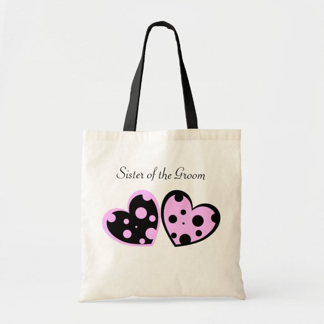 Pink And Black Hearts Bag (Front)