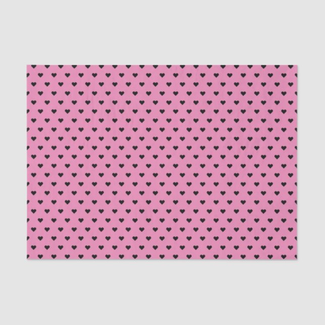 Pink and Black Hearts | Custom Wrapping Paper (Front)