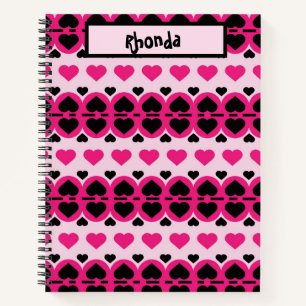 Pink and Black Hearts Notebook