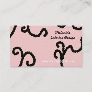Pink and Black Interior Design Business Card