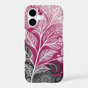 Pink and Black Lace Leaf iPhone / iPad case