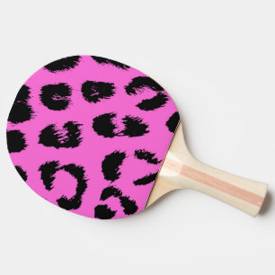 Pink and Black Leopard Pattern Ping Pong Paddle
