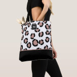 Pink and Black Leopard Pattern with Monogram Tote<br><div class="desc">Pink and Black Leopard Pattern with Monogram Tote Bag</div>