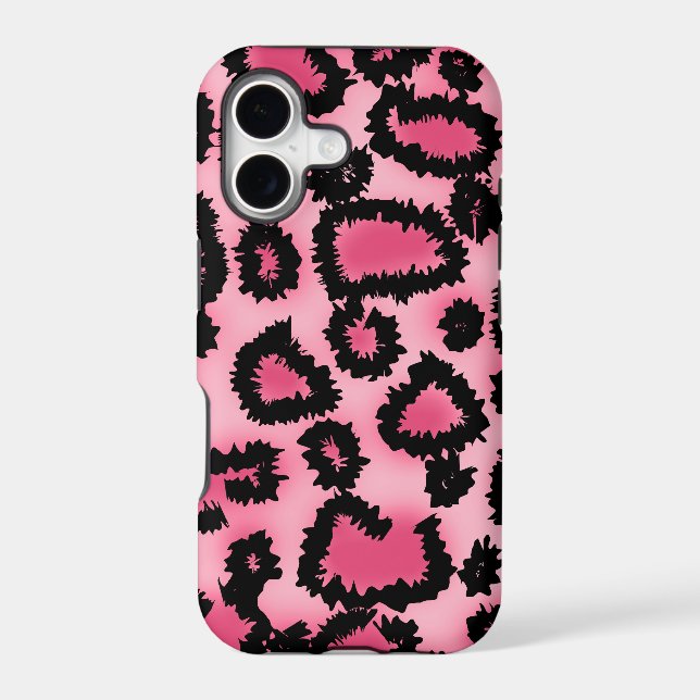 Pink and Black Leopard Print Pattern. (Back)