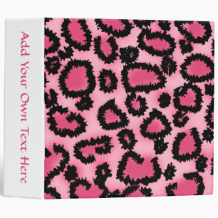 Pink and Black Leopard Print Pattern. Binder