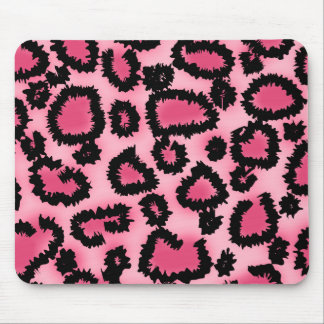 Pink and Black Leopard Print Pattern. Mouse Pad