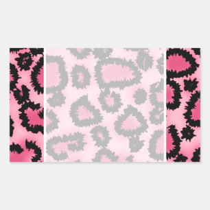 Pink and Black Leopard Print Pattern. Sticker