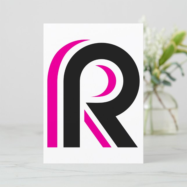 Pink And Black Letter R Invitation (Creator Uploaded)