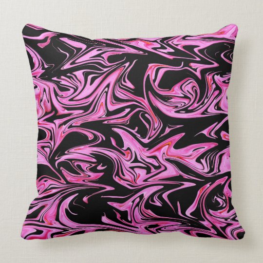 Pink And Black Marble Big Throw Cushion. Throw Pillow