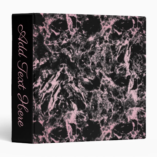 Pink and Black Marble  Binder (Front/Spine)
