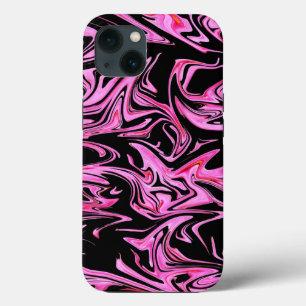 Pink And Black Marble, iPhone 13 Case