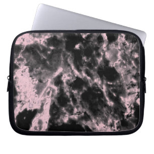 Pink and Black Marble Laptop Sleeve