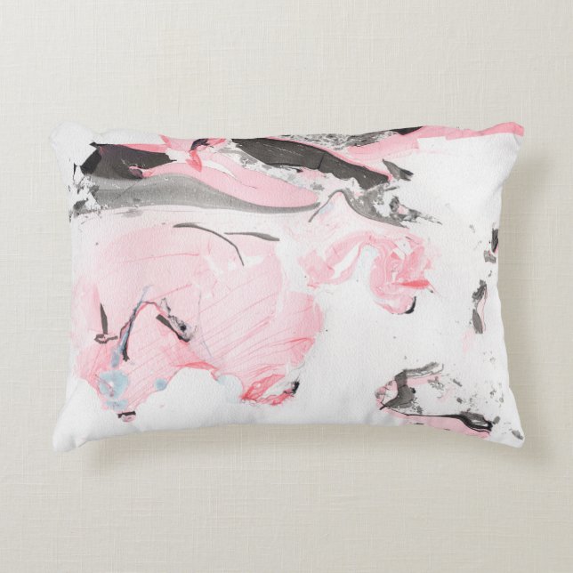 Pink and black marble texture. Hand drawn Accent Pillow (Front)