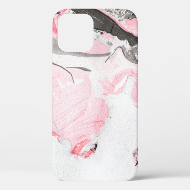 Pink and black marble texture. Hand drawn Case-Mate iPhone Case (Back)