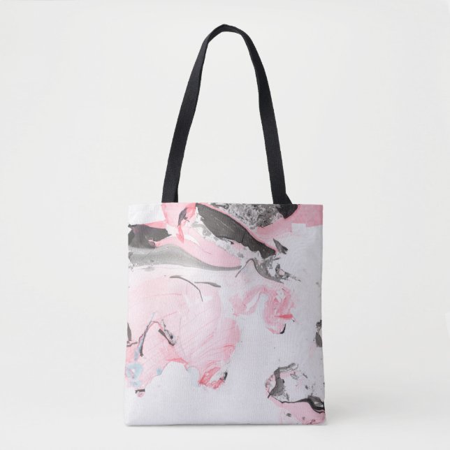 Pink and black marble texture. Hand drawn Tote Bag (Front)