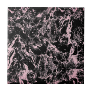 Pink and Black Marble  Tile