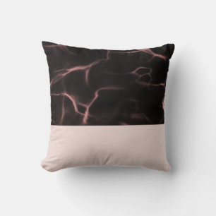 Pink and Black Marbled Theme Throw Pillow