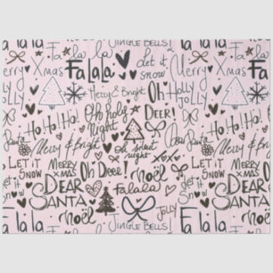 Pink and Black Modern Christmas Tissue Paper