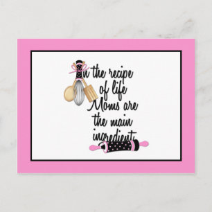 Pink and Black Mom Recipe Card