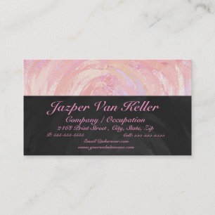Pink and Black Monogram Business Card