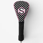 Pink and Black, Name and Initial with Polka Dots