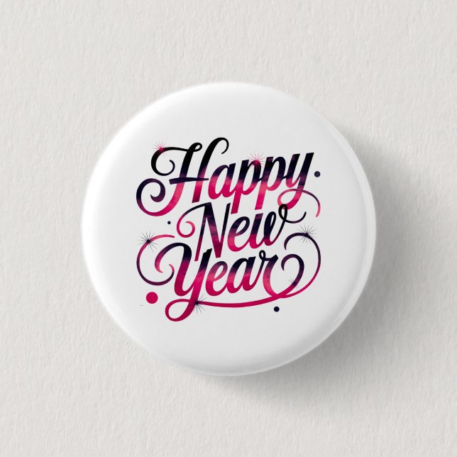 Pink and Black New Year 2026 Script Badge (Devant)