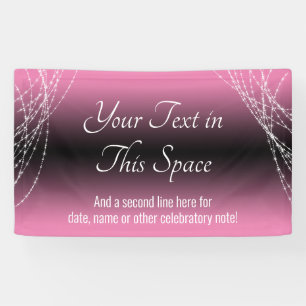 Pink and Black Ombre Lights Add Your Custom Text Banner