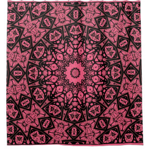Pink and black ornament shawl patchwork shawl