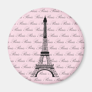 Pink and Black Paris Eiffel Tower Magnet