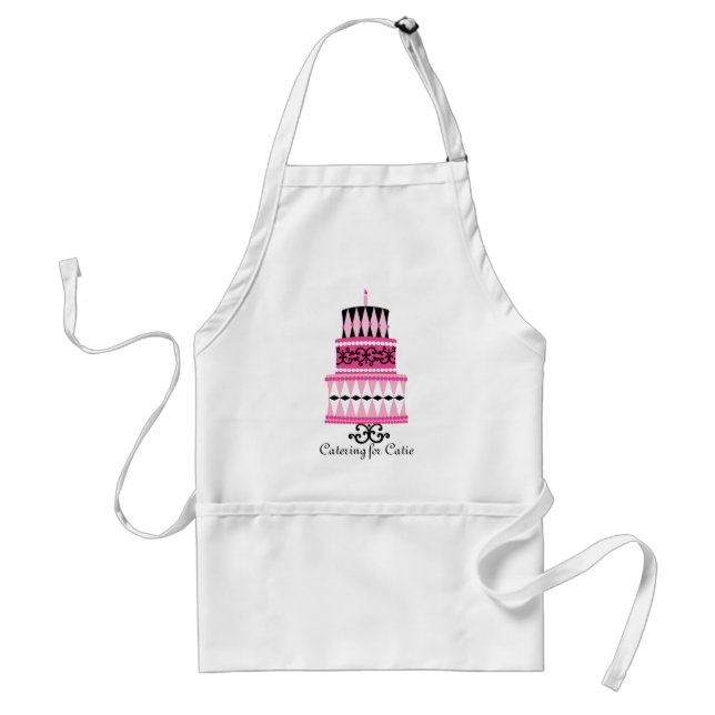 Pink and Black Party Cake Standard Apron (Front)