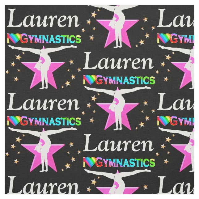 PINK AND BLACK PERSONALIZED GYMNASTICS FABRIC (Swatch)