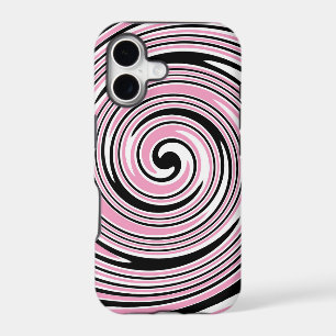 Pink and black pinwheel swirl design