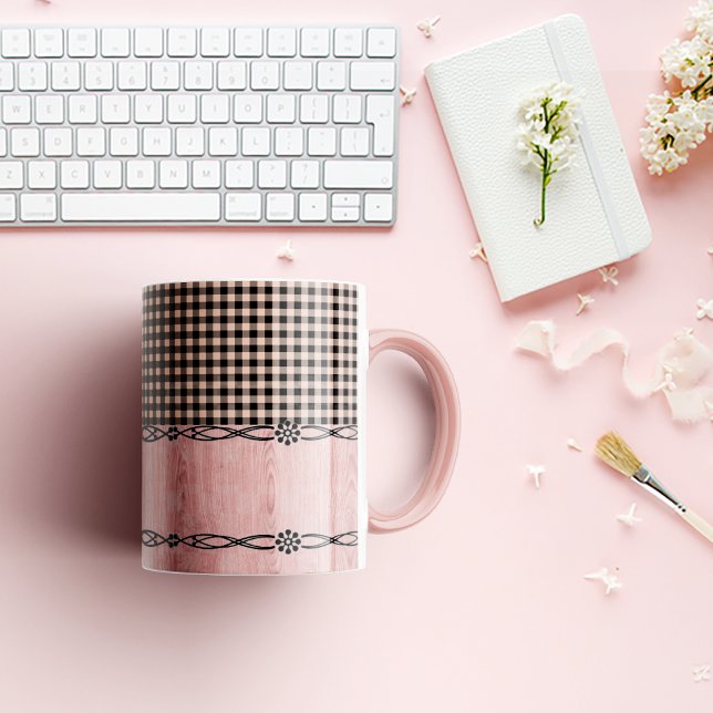  Pink and black plaid Coffee Mug (Creator Uploaded)