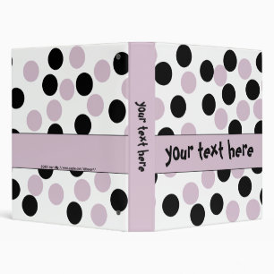 Pink and Black Polka Dot Binder