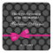 Pink and Black Polka Dot Bow Bat Mitzvah Favour
