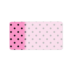 Pink and Black Polka Dot Pattern. Label