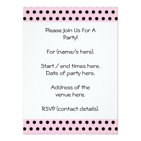 Pink and Black Polka Dot Pattern. Spotty. Card