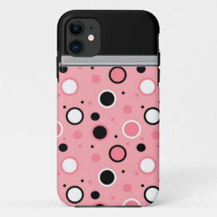 Pink and Black Polka Dot Phone Case