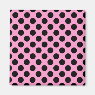 Pink and Black Polka Dots Magnet