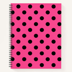 Pink and Black Polka Dots Notebook