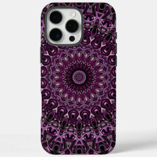 Pink and Black Rose Mandala with Floral Geometry iPhone 16 Pro Max Case