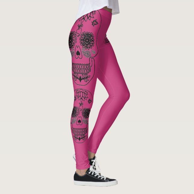 Pink and Black Skull Leggings (Right)