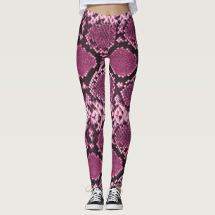 Pink and Black Snakeskin Leggings