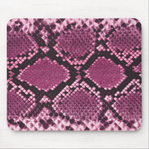Pink and Black Snakeskin Mouse Pad