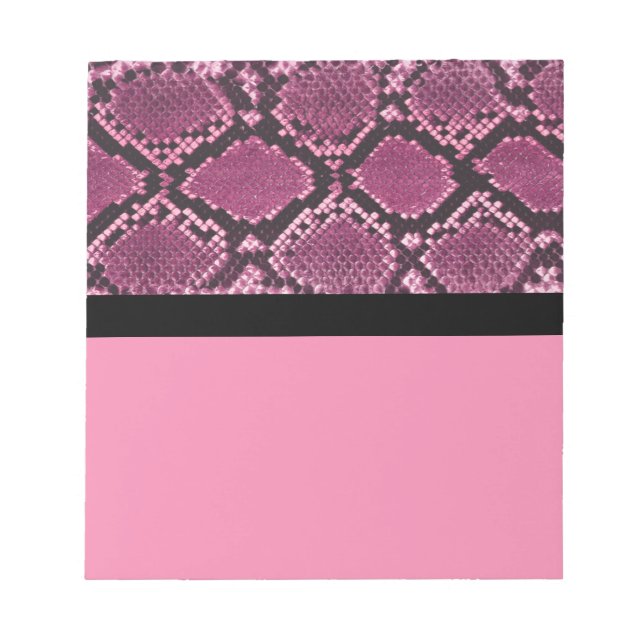 Pink and Black Snakeskin Notepad (Front)