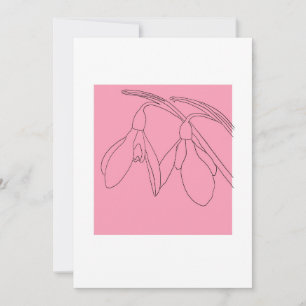 Pink and Black snowdrop flower Invitation