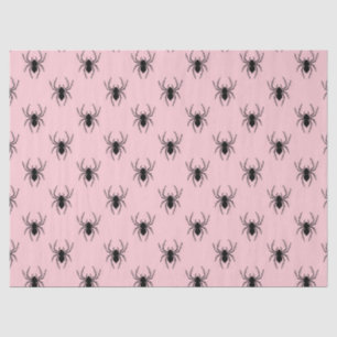 Pink and Black Spiders Tissue Paper