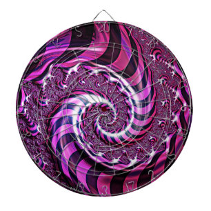 Pink and Black Spiral Illusion Dartboard