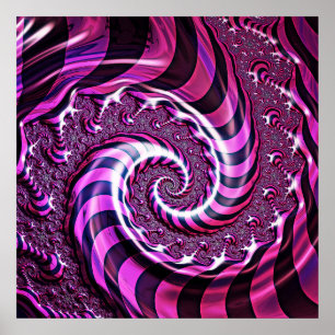 Pink and Black Spiral Illusion Poster
